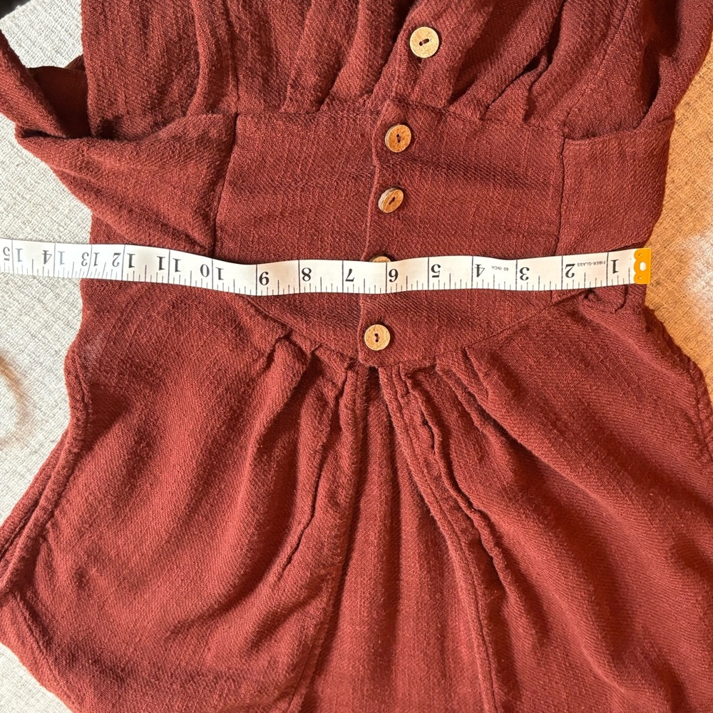 Free People Rust Button-Down Dress - Picture 8 of 9